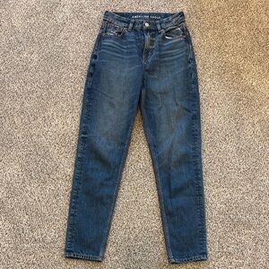 American Eagle Outfitters Curvy Mom High Rise Dark Blue Jeans